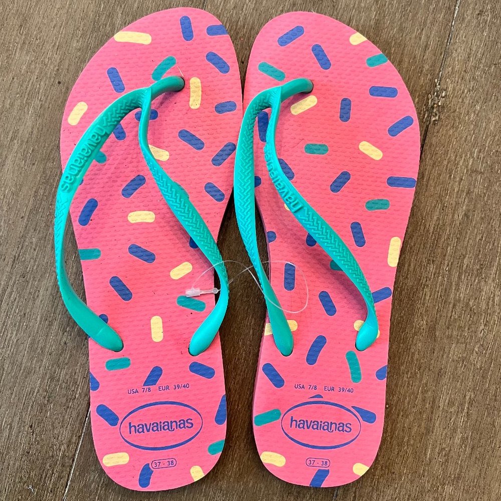 Havaianas Women's Slim Sprinkles Flip Flop Sandal Size 7/8